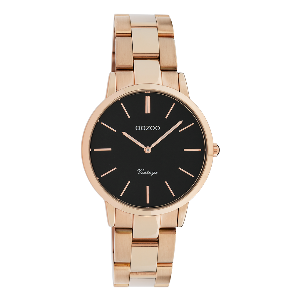 Rose gold coloured OOZOO watch with stainless steel bracelet - C20049