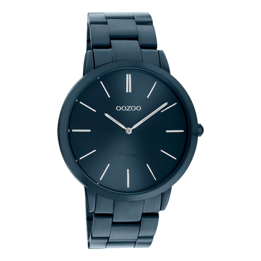 Dark blue OOZOO watch with stainless steel bracelet - C20102