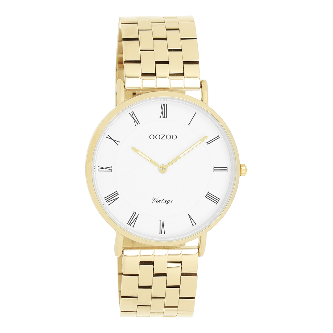 Gold coloured OOZOO watch with stainless steel bracelet - C20369