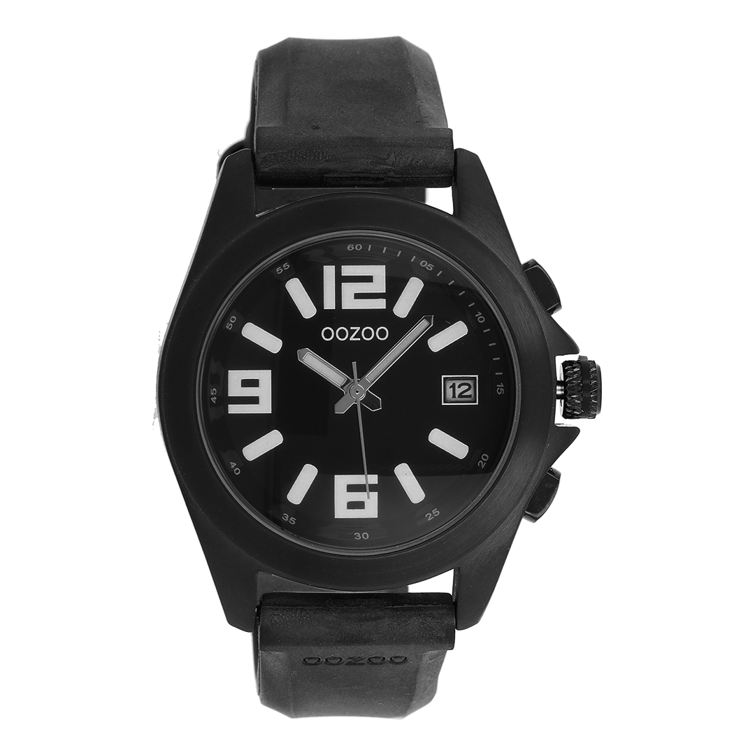 Black OOZOO watch with leather strap - C3169