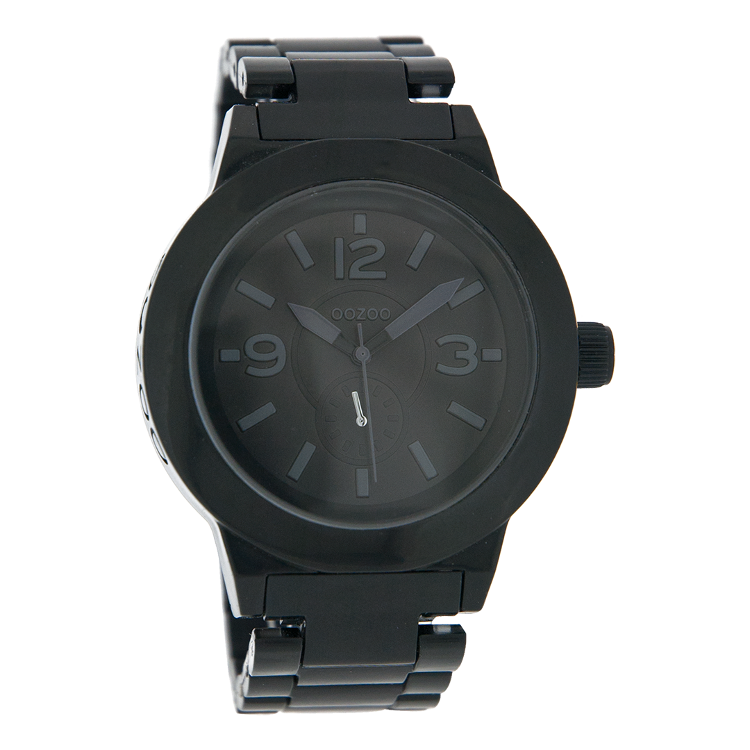 Black OOZOO watch with plastic watch strap - C4119