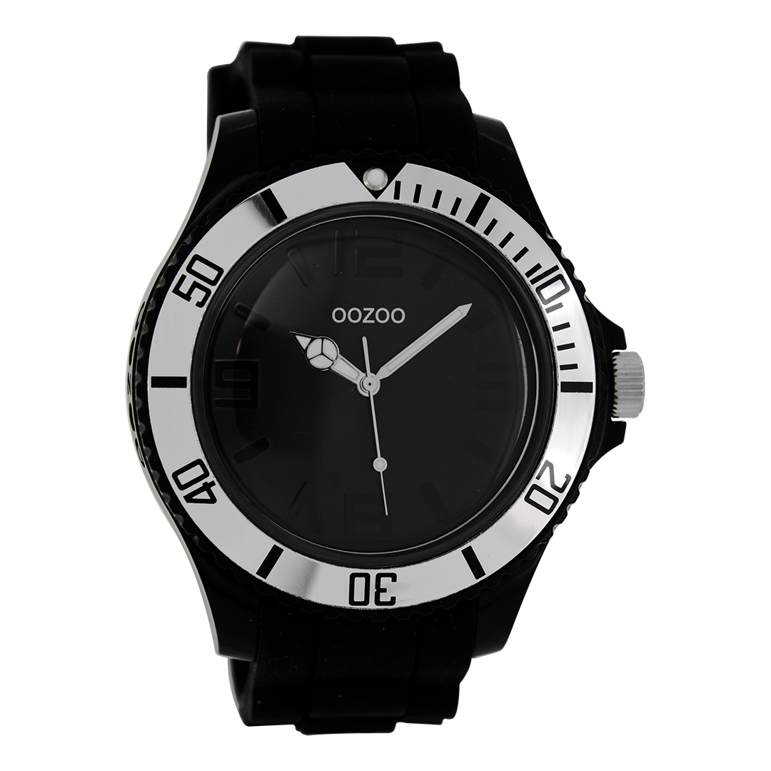 Black OOZOO watch with rubber strap - C4169
