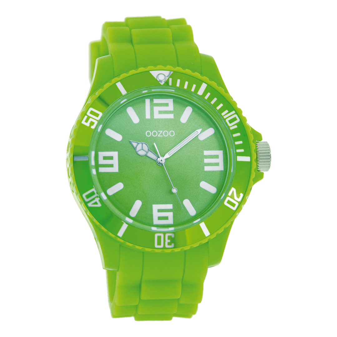 Fluo green OOZOO watch with rubber strap - C4178