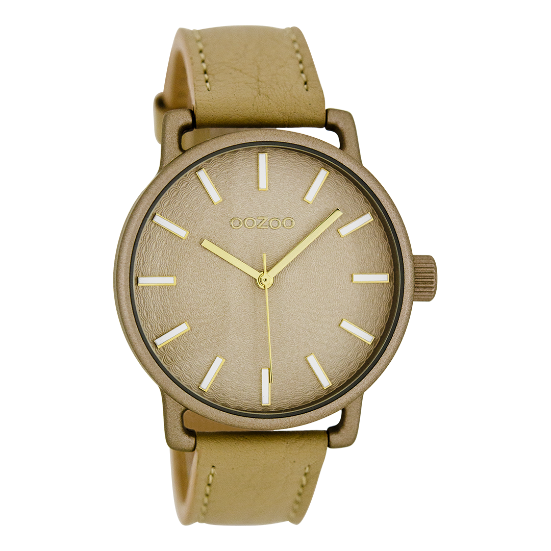 Beige OOZOO watch with leather strap - C8310
