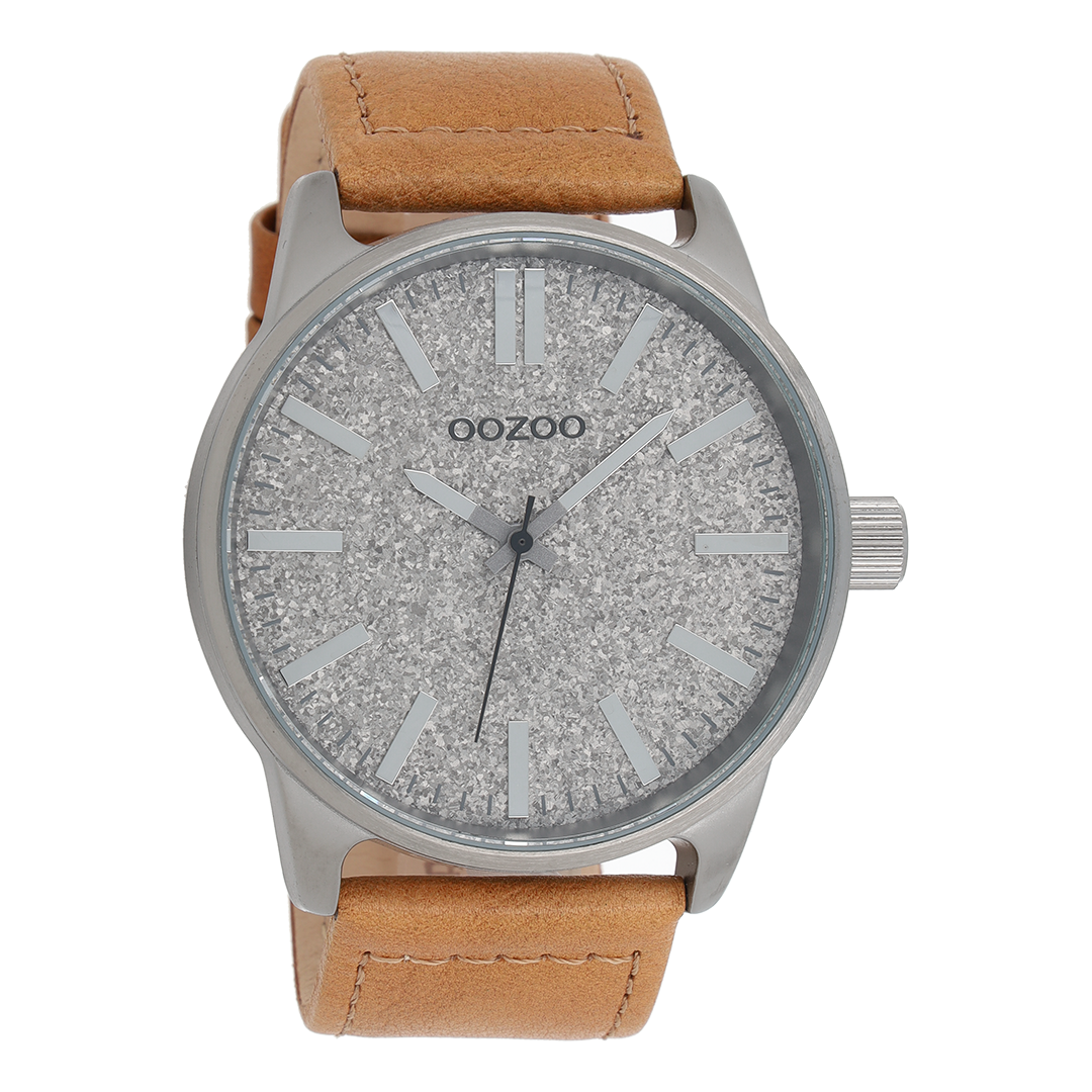 Titanium OOZOO watch with camel leather strap - C9061