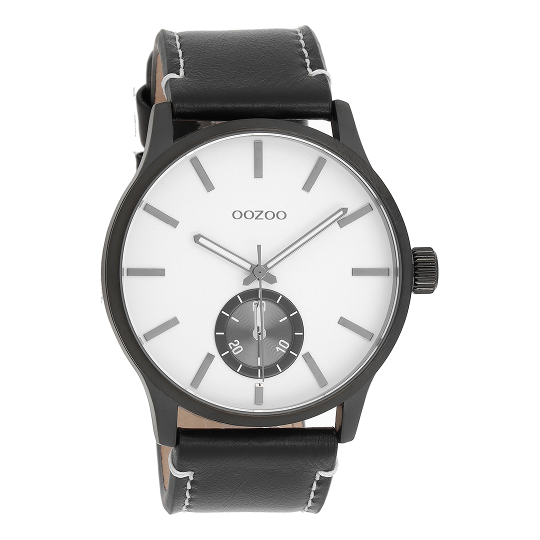 Black OOZOO watch with leather strap - C9083