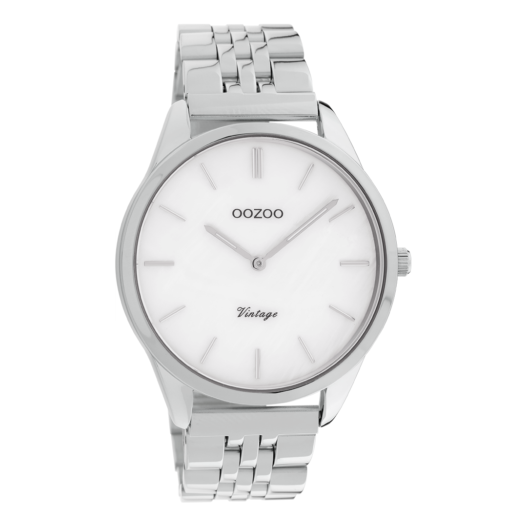Silver coloured OOZOO watch with stainless steel bracelet - C9980