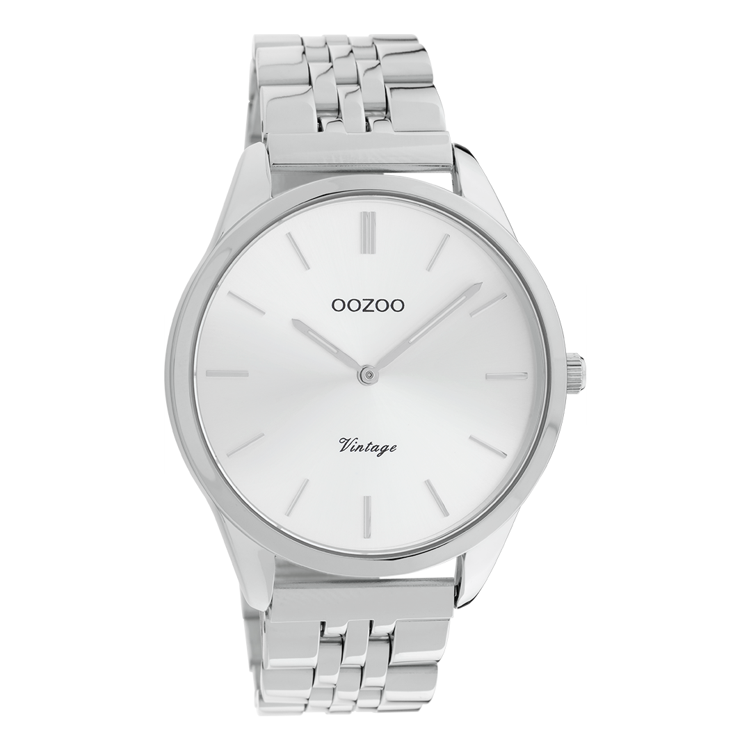 Silver coloured OOZOO watch with stainless steel bracelet - C9981