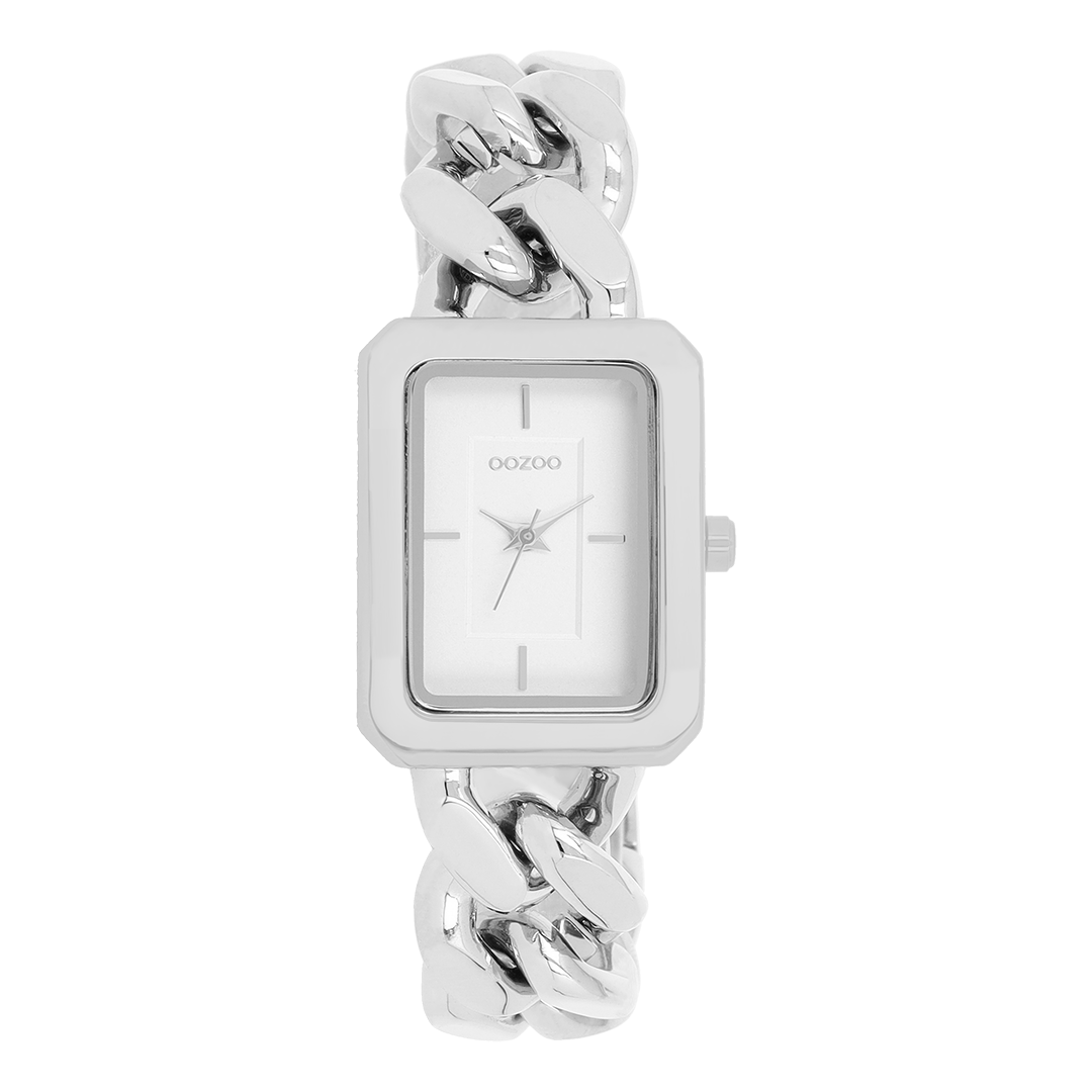 Silver coloured OOZOO watch with chain bracelet - C11270